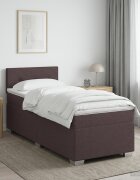 vidaXL Континентално легло с матрак Тъмен кафяв 90 x 190 cm Текстил