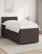 vidaXL Континентално легло с матрак Тъмен кафяв 90 x 190 cm Текстил