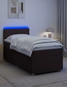 vidaXL Континентално легло с матрак Тъмен кафяв 90 x 190 cm Текстил