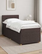 vidaXL Континентално легло с матрак Тъмен кафяв 90 x 190 cm Текстил