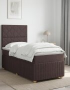 vidaXL Континентално легло с матрак Тъмен кафяв 90 x 190 cm Текстил
