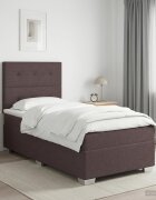 vidaXL Континентално легло с матрак Тъмен кафяв 90 x 190 cm Текстил