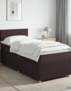 vidaXL Континентално легло с матрак Тъмен кафяв 90 x 190 cm Текстил