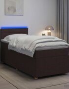 vidaXL Континентално легло с матрак Тъмен кафяв 90 x 200 cm Текстил