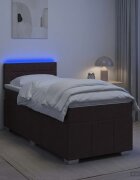 vidaXL Континентално легло с матрак Тъмен кафяв 90 x 200 cm Текстил