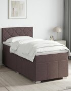 vidaXL Континентално легло с матрак Тъмен кафяв 90 x 200 cm Текстил