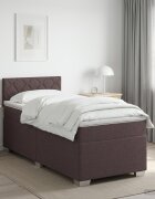 vidaXL Континентално легло с матрак Тъмен кафяв 90 x 200 cm Текстил