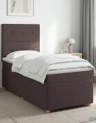 vidaXL Континентално легло с матрак Тъмен кафяв 90 x 200 cm Текстил