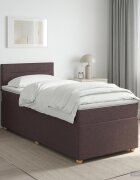 vidaXL Континентално легло с матрак Тъмен кафяв 90 x 200 cm Текстил