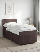 vidaXL Континентално легло с матрак Тъмен кафяв 90 x 200 cm Текстил