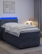 vidaXL Континентално легло с матрак Тъмносиво 100 x 200 cm Кадифе