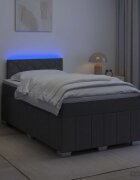 vidaXL Континентално легло с матрак Тъмносиво 120 x 190 cm Текстил