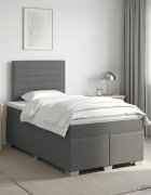 vidaXL Континентално легло с матрак Тъмносиво 120 x 190 cm Текстил