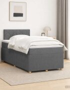vidaXL Континентално легло с матрак Тъмносиво 120 x 200 cm Текстил