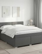 vidaXL Континентално легло с матрак Тъмносиво 140 x 190 cm Текстил