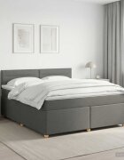 vidaXL Континентално легло с матрак Тъмносиво 140 x 190 cm Текстил
