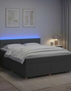 vidaXL Континентално легло с матрак Тъмносиво 140 x 190 cm Текстил