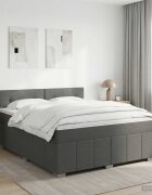 vidaXL Континентално легло с матрак Тъмносиво 180 x 200 cm Текстил