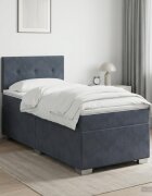 vidaXL Континентално легло с матрак Тъмносиво 90 x 190 cm Кадифе
