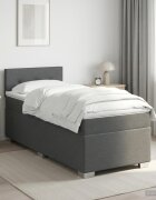 vidaXL Континентално легло с матрак Тъмносиво 90 x 190 cm Текстил