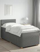 vidaXL Континентално легло с матрак Тъмносиво 90 x 190 cm Текстил
