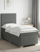 vidaXL Континентално легло с матрак Тъмносиво 90 x 190 cm Текстил