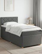 vidaXL Континентално легло с матрак Тъмносиво 90 x 190 cm Текстил