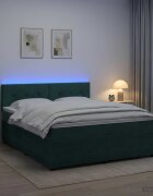 vidaXL Континентално легло с матрак Тъмнозелено 140 x 190 cm Кадифе