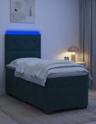 vidaXL Континентално легло с матрак Тъмнозелено 90 x 190 cm Кадифе