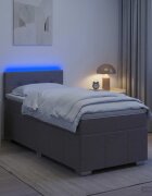 vidaXL Континентално легло с матрак Таупе 100 x 200 cm Текстил
