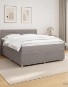 vidaXL Континентално легло с матрак Таупе 140 x 190 cm Текстил
