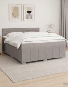 vidaXL Континентално легло с матрак Таупе 140 x 190 cm Текстил