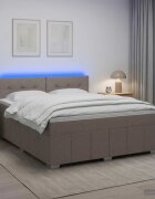 vidaXL Континентално легло с матрак Таупе 140 x 190 cm Текстил