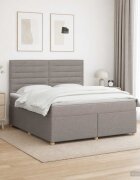 vidaXL Континентално легло с матрак Таупе 140 x 200 cm Текстил