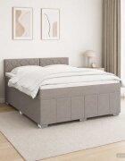 vidaXL Континентално легло с матрак Таупе 160 x 200 cm Текстил