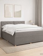 vidaXL Континентално легло с матрак Таупе 180 x 200 cm Текстил