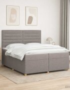 vidaXL Континентално легло с матрак Таупе 200 x 200 cm Текстил