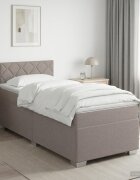 vidaXL Континентално легло с матрак Таупе 90 x 190 cm Текстил