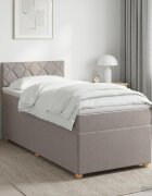 vidaXL Континентално легло с матрак Таупе 90 x 190 cm Текстил
