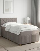 vidaXL Континентално легло с матрак Таупе 90 x 190 cm Текстил