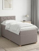 vidaXL Континентално легло с матрак Таупе 90 x 190 cm Текстил