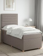 vidaXL Континентално легло с матрак Таупе 90 x 200 cm Текстил