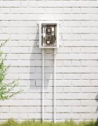 vidaXL Контролен шкаф Сив 25 x 13 x 24 см ABS пластмаса