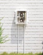 vidaXL Контролен шкаф Сив 32 x 13 x 30 см ABS пластмаса