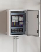 vidaXL Контролен шкаф Сив 42 x 195 x 50 см ABS пластмаса