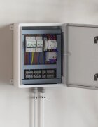 vidaXL Контролен шкаф Сив 47 x 24 x 50 см ABS пластмаса