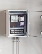 vidaXL Контролен шкаф Сив 47 x 24 x 50 см ABS пластмаса