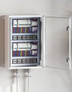 vidaXL Контролен шкаф Сив 57 x 245 x 70 см ABS пластмаса