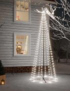vidaXL Конусовидна елха студено бяло 310 LED 100x300 см