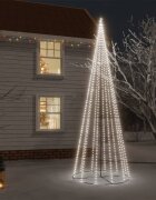 vidaXL Конусовидна елха студено бяло 732 LED 160x500 см